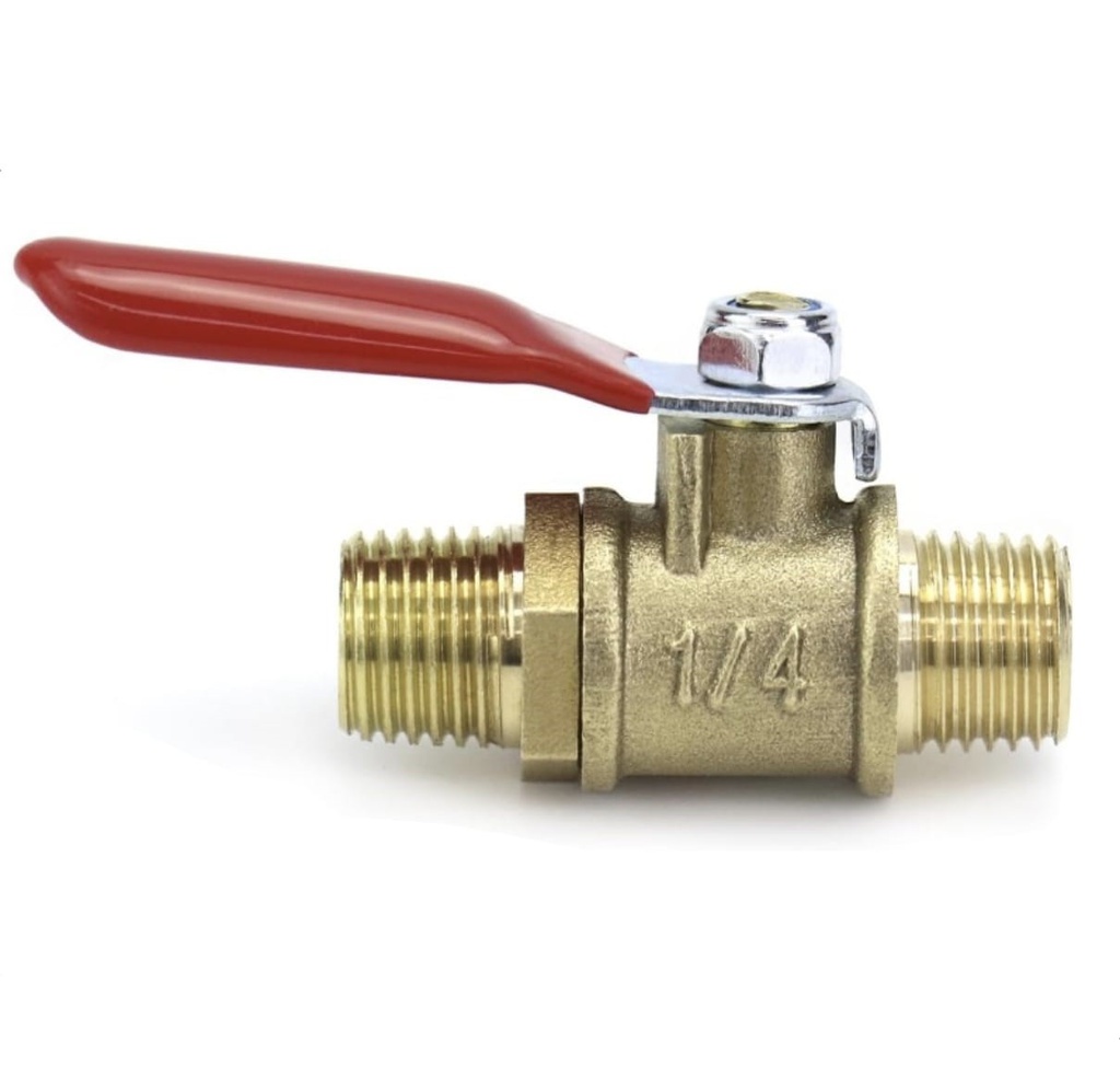 LLAVE  BOLA NPT MACHO-MACHO 1/4*1/4" (PASO RAPIDO)