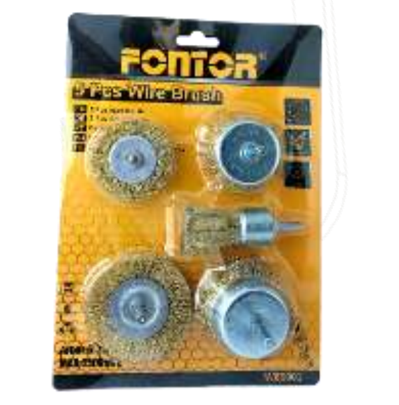 SET CEPILLOS C/BRONCE 5PZS P/ TALADRO