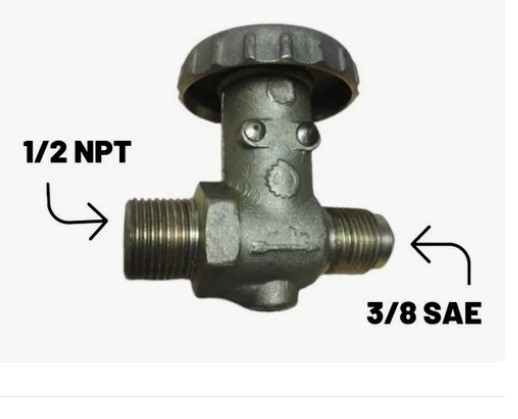 VALVULA PROPANO M 3/8 FLARE x 1/2 MNPT